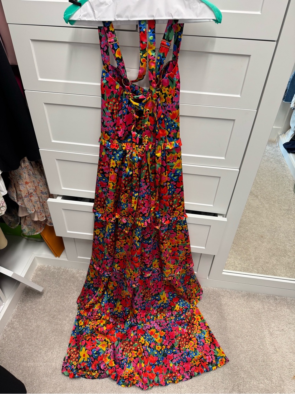 Show Me Your MuMu Floral Maxi Corset Dress in Pink Blue Orange Green - Picture 4 of 4